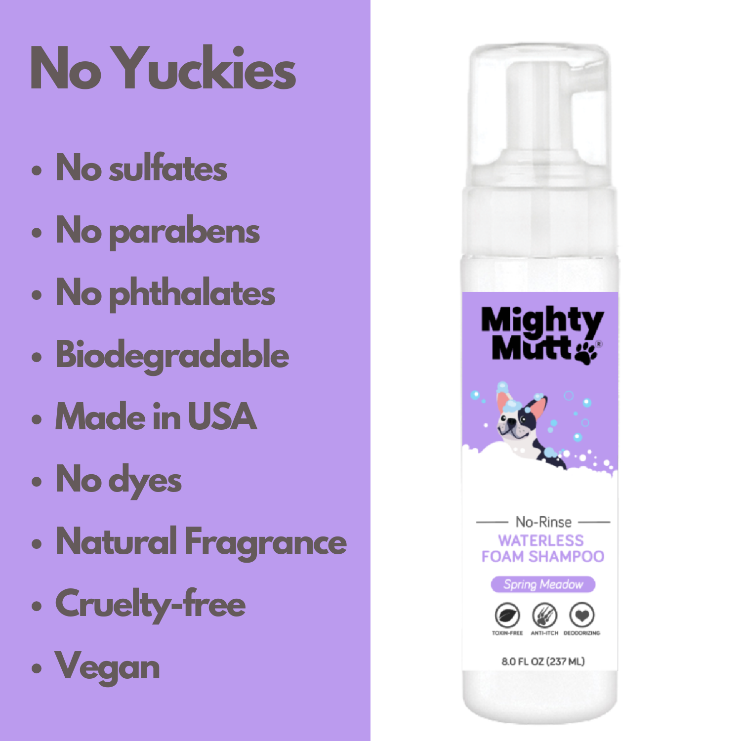 Waterless Spring Waterless, No-Rinse Dry Shampoo -Spring Meadow – MightyMuttLove